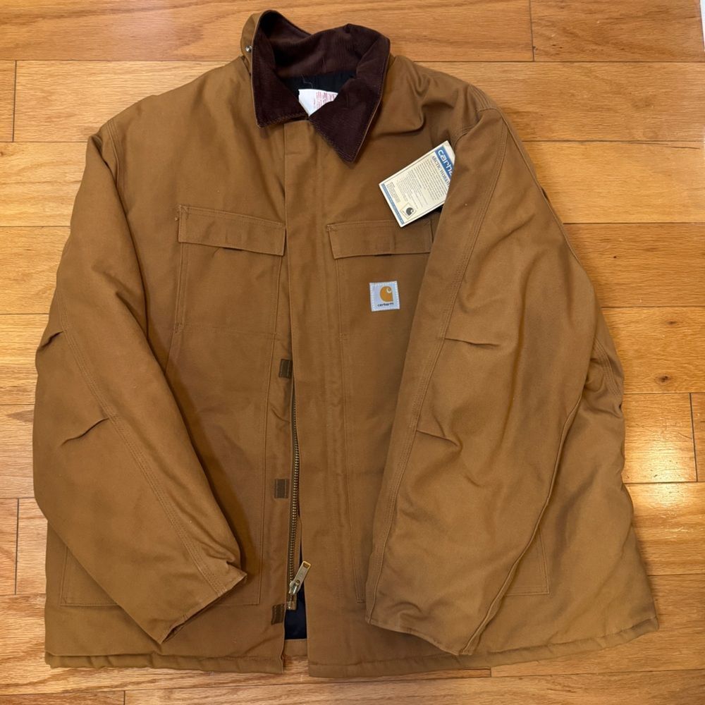Nwt Carhartt Vintage Cq186 Arctic Quilt Lined Jacket Brown Men’s Size 58 4xl